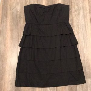 Black party dress with ruffles